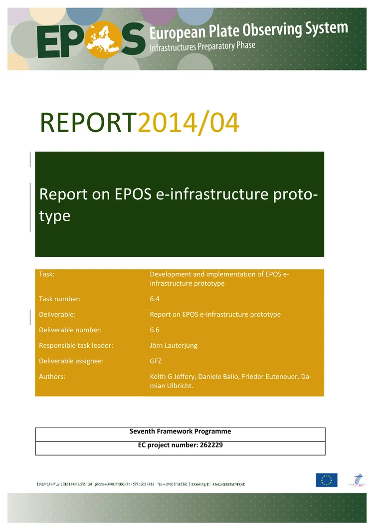 Report on E-infrastructure Prototype